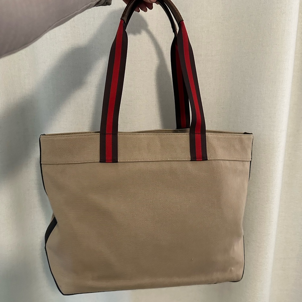 Coach Brown Bag with Red and Black Strap - Picture 2 of 3